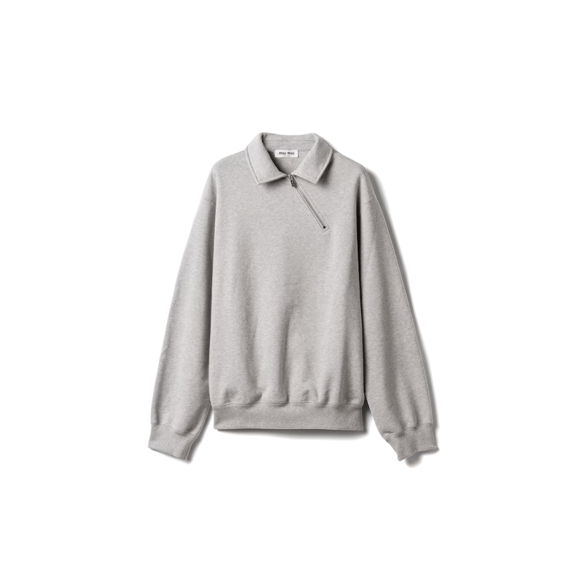 MIU MIU ZIPPERED COTTON FLEECE JACKET MJLA04